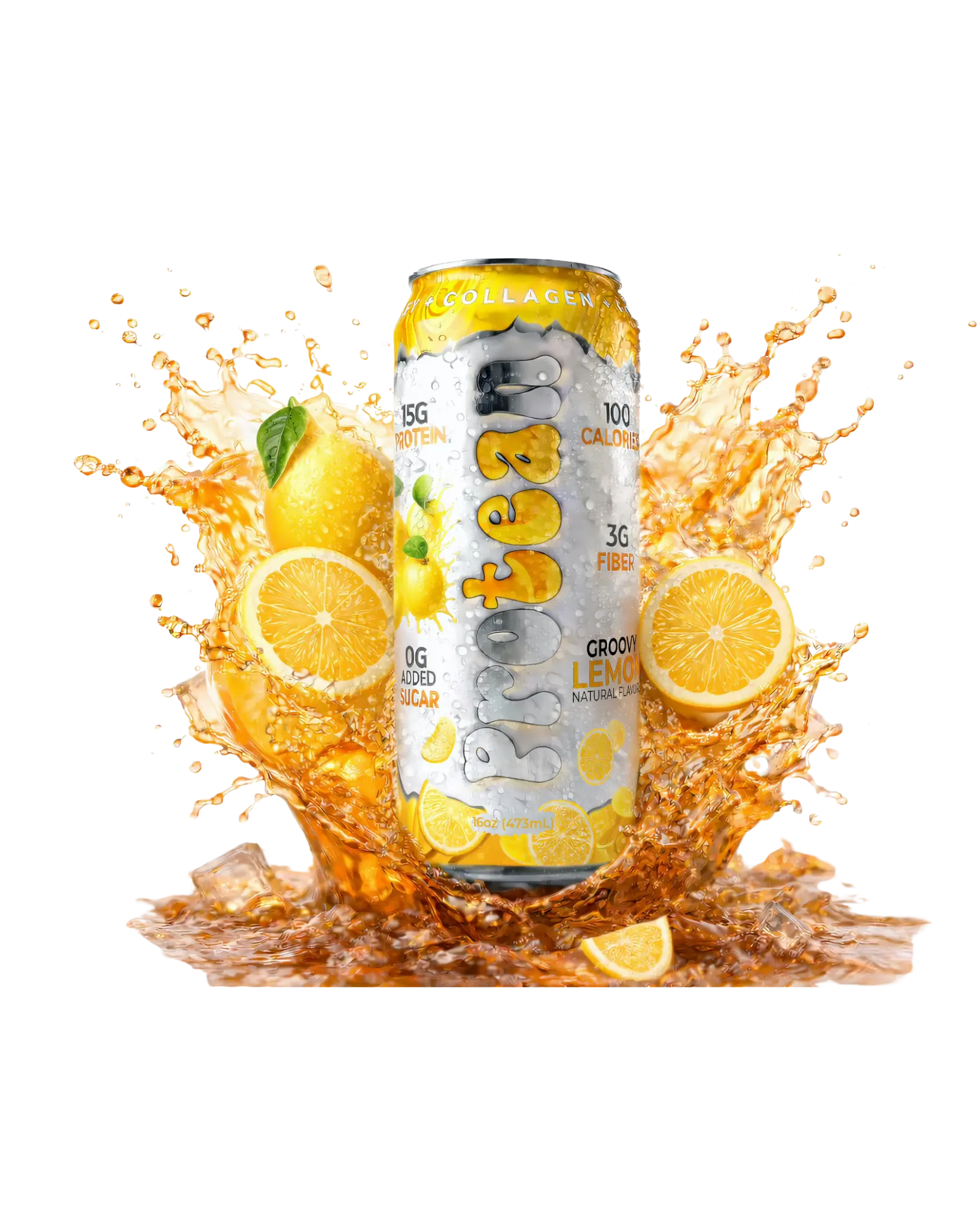 Protean Groovy Lemon 16oz can with lemon splash