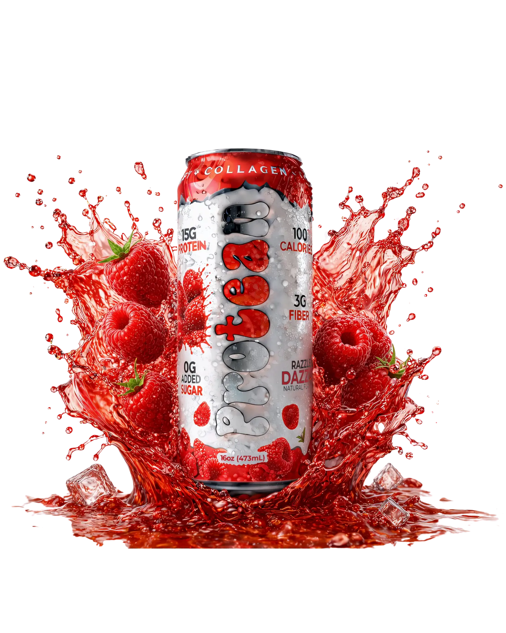 Protean Razzle Dazzle 16oz can with raspberry splash